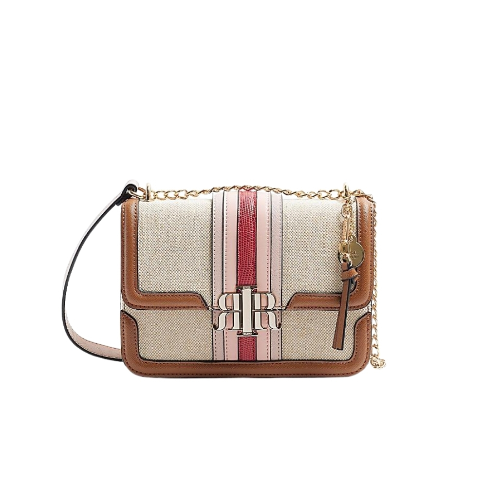 RIVERISLAND Cream Canvas Stripe ChainBag